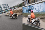 Phóng xe như bay trên đường, cô gái khiến mọi người 'choáng váng' vì chiếc quần 'lạ'