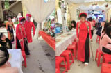 Cô dâu xinh đẹp nhưng lại chống nạng đi ngay trong ngày cưới khiến dân mạng vừa thương vừa buồn cười