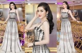 Huyền My diện đầm cúp ngực khoe vòng 1 gợi cảm, gây choáng khi đeo đồng hồ 3 tỷ đi sự kiện