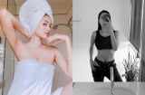 Hết quấn khăn tắm gợi cảm, Phạm Hương lại gây sốc khi cởi khóa quần để khoe nội y và eo thon