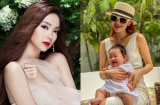 Lộ ảnh 'bé Heo' Minh Hằng bế con trai kháu khỉnh, đáng yêu ở tuổi 30