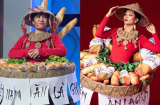 Diện lại quốc phục 'bánh mỳ' của H'Hen Niê, Việt Hương gây choáng vì thần thái như đang thi Hoa hậu