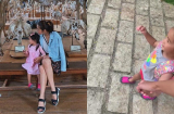 Vì sự cố bất ngờ, Tăng Thanh Hà vô tình để lộ mặt con gái cưng