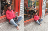 Tài xế Go-Viet ngủ dưới đất và khung cảnh đối lập bên trong khiến dân mạng tranh cãi