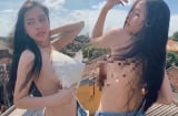 Cô gái thản nhiên thả rông vòng 1, uốn éo phản cảm trên nóc phố cổ Hội An