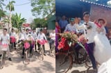 Chú rể đi rước dâu bằng xe đạp ai cũng tưởng 'nghèo' nhưng sự thật về gia thế mới khiến dân mạng 'trầm trồ'