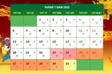 Lịch nghỉ Tết Nguyên đán Canh Tý 2020 chính thức