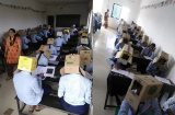 Bắt Mừng SHBET phiên bản mới 2025 đội thùng giấy lên đầu để làm bài kiểm tra, trường học hứng chỉ trích