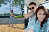 MC Phương Mai nhanh chóng lấy lại vóc dáng, rạng rỡ xuống phố cùng chồng sau 1 tuần sinh mổ