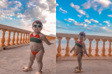 Bé gái 'gây sốt' MXH vì tự tin diện bikini dưa hấu, tạo dáng 'cực thần thái'