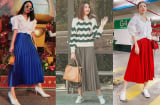 Chỉ một mẫu váy xếp ly thôi mà sao Việt cũng mê mẩn đủ màu