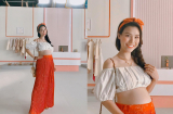 Hoàng Oanh lên đồ sành điệu với croptop, khoe nhan sắc rực rỡ vào tháng cuối của thai kỳ