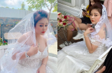 Lê Giang khoe ảnh mặc váy cưới nhưng sự chú ý đổ dồn vào hình xăm lớn ở lưng