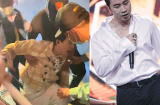 Karik khiến fan lo lắng vì bị ngã nhào khỏi sân khấu, đau đớn đến mức phải có người dìu