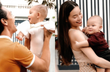 Hà Hồ tung loạt ảnh cả nhà tạo dáng vội trước sân nhà, biểu cảm của Leon và Lisa chiếm trọn spotligh