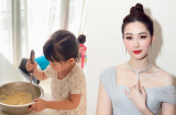 Ái nữ nhà Đặng Thu Thảo mới 3 tuổi đã tự mình vào bếp nướng bánh cho mẹ