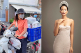 Không còn váy áo lộng lẫy, H'Hen Niê đi làm shipper ăn diện áo thun quần thể thao cực đơn giản