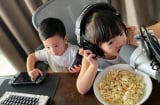 Ông xã Đặng Thu Thảo khoe hai con 'chiếm dụng' góc làm việc để mở phòng thu âm, tiệm game