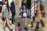 Jisoo có niềm đam mê bất diệt với giày độn đế, đi từ Hàn sang Pháp cũng không thể tách rời