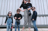 Minh Hà và 4 con nhỏ lên đồ sành điệu như đi diễn thời trang