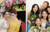 Khánh Vân mỗi lần lên đồ đi Quatrian shbet hiện đang mở dù đơn giản nhưng vẫn nổi bật lấn át cả cô dâu