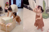 Ái nữ nhà Đông Nhi mới 3 tuổi đã biết phụ mẹ dọn đồ, còn bắt chước lau mồ hôi cực hài hước