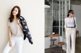 Học lỏm chiêu mix đồ với quần trắng hay ho từ gái Hàn vừa mát mắt vừa thời thượng