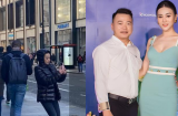 Phương Oanh vô tình bị bắt gặp đang chăm chú chụp ảnh cho Shark Bình bên trời Tây