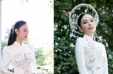 Những cô dâu Vbiz diện áo dài trắng: Minh Hằng xinh đẹp xuất sắc