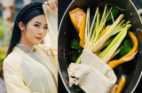 Hoa hậu Ngọc Hân vẫn tự nấu nước gội đầu như thế này để chăm sóc tóc gãy rụng