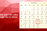 Xem giờ tốt xấu ngày 24/11/2023, xem lịch âm, việc nên làm trong ngày để gặp may mắn