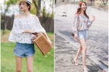 Gợi ý mix đồ áo trễ vai với quần phong cách trẻ trung