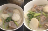 Cách nấu canh khoai sọ rau rút với sườn ngon mát ngày hè