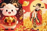 Gà gáy sang canh, đúng đêm Giao thừa, 3 tuổi nhận lộc Thần Tài, năm mới tiền vào như nước