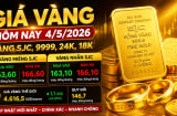 Bảng giá vàng 9999 24K 18K SJC DOJI PNJ hôm nay 4/5/2026