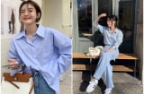 Sơ mi xanh oversized – món đồ “quốc dân” giúp nàng công sở trẻ trung và thanh lịch