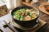 Hoa thiên lý nấu tôm ngon