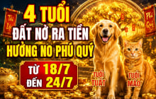 4 tuổi đất nở ra tiền, hưởng no phú quý từ 18/7 đến 24/7