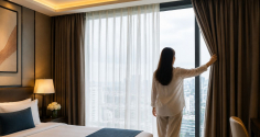 Tại sao rèm khách sạn thường có 2 lớp? Không chỉ để đẹp, còn vì 3 lý do rất thực tế