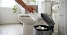 Khi đi vệ sinh: Nên vứt giấy vào sọt rác hay xả thẳng xuống bồn cầu mới đúng chuẩn y tế?