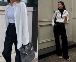 Áo sơ mi trắng và quần đen – Công thức mặc đẹp vượt thời gian của phụ nữ thanh lịch