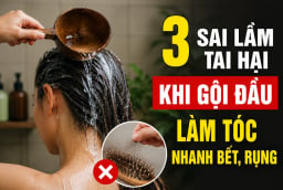3 sai lầm tai hại khi gội đầu làm tóc nhanh bết, rụng
