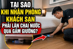 Tại sao khi nhận phòng khách sạn phải lăn chai nước qua gầm giường?