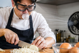 Vì sao nhiều đầu bếp lại nhai kẹo cao su khi thái hành?