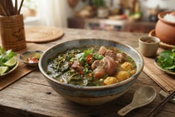 Cách nấu canh rau sắn móng giò ngon tại nhà