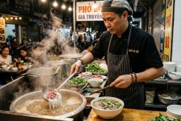 Vì sao các quán phở ngon luôn trần bát qua nước sôi trước khi múc?