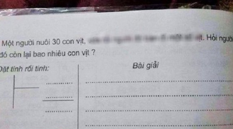 Bài toán 'Có 30 con vịt, bán đi một số con vịt, hỏi còn mấy con' khiến người lớn bó tay