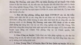 Truy tìm nữ công nhân nghi mắc Covid-19 trốn khỏi khu cách ly ở Bắc Giang