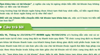 'Tạm khoá báo có' là gì?