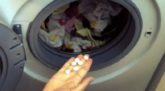 Bỏ vài viên aspirin vào máy giặt, quần áo ố vàng cũng trắng tinh như mới